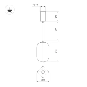 Светильник SP-SETA-HANG-L410х300-7W Warm2700 (WH, 320 deg, 230V) (Arlight, IP20 Натуральный шелк, 3 года)