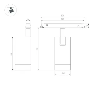 Светильник MAG-ORIENT-SPOT-R45-12W Day4000-MIX (BK, 24 deg, 48V, DALI) (Arlight, IP20 Металл, 5 лет)